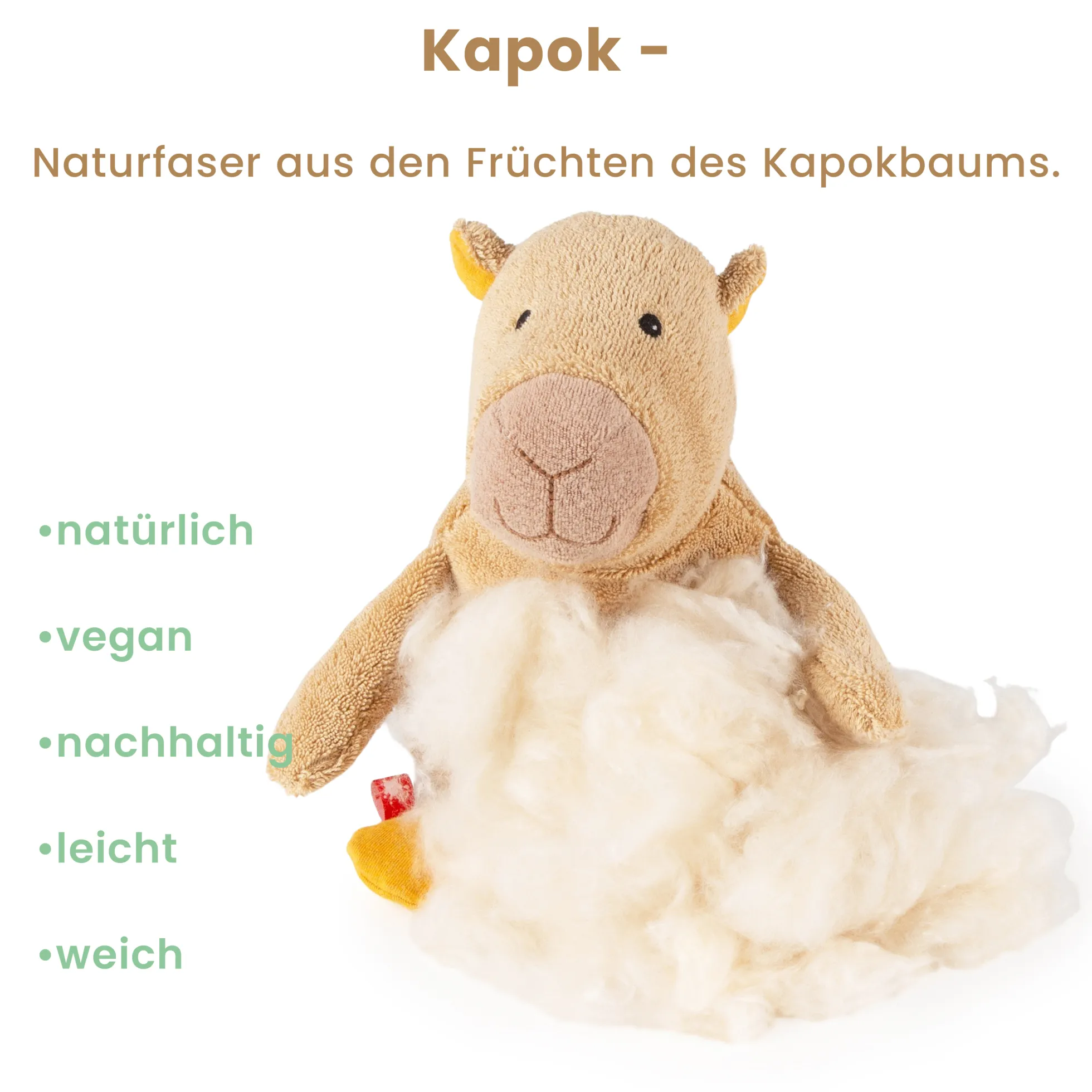Kuscheltier Capybara, Baumwolle/Kapok, Natural Friends