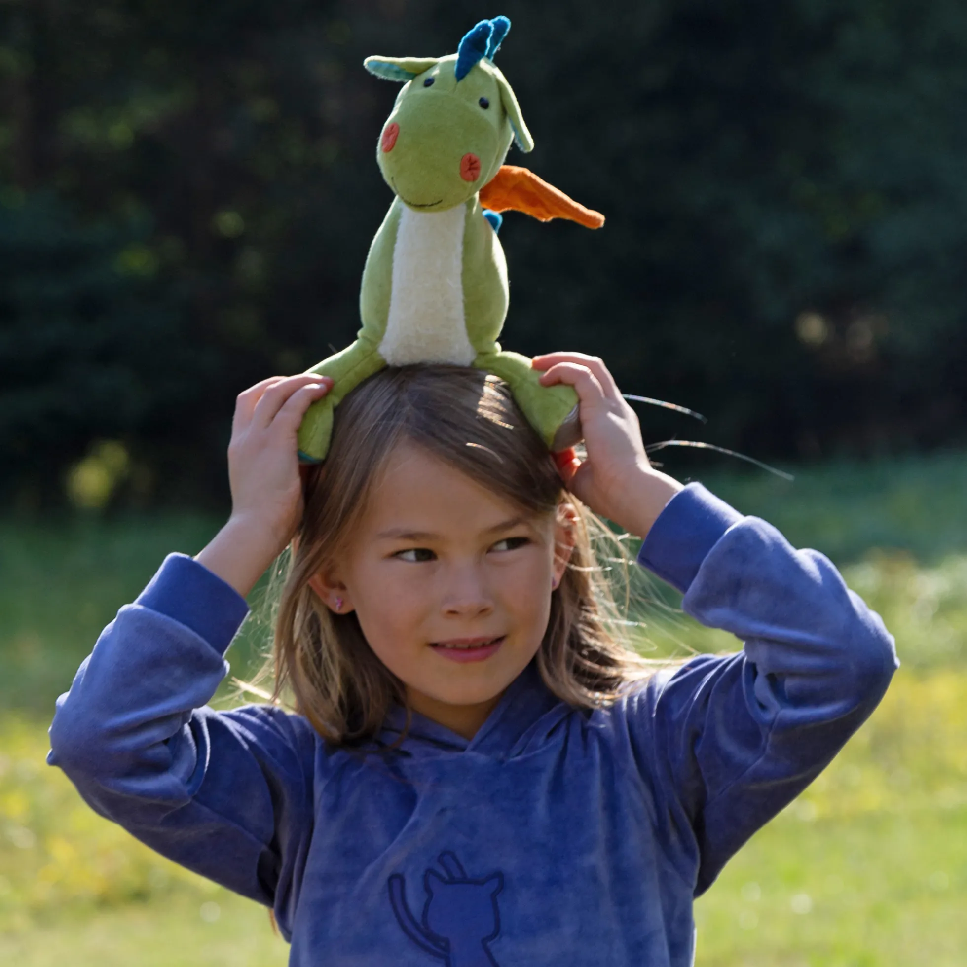 Kuscheltier Drache grün, Patchwork Sweety