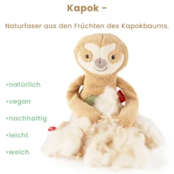 Kuscheltier Faultier, Baumwolle & Kapok, Natural Friends