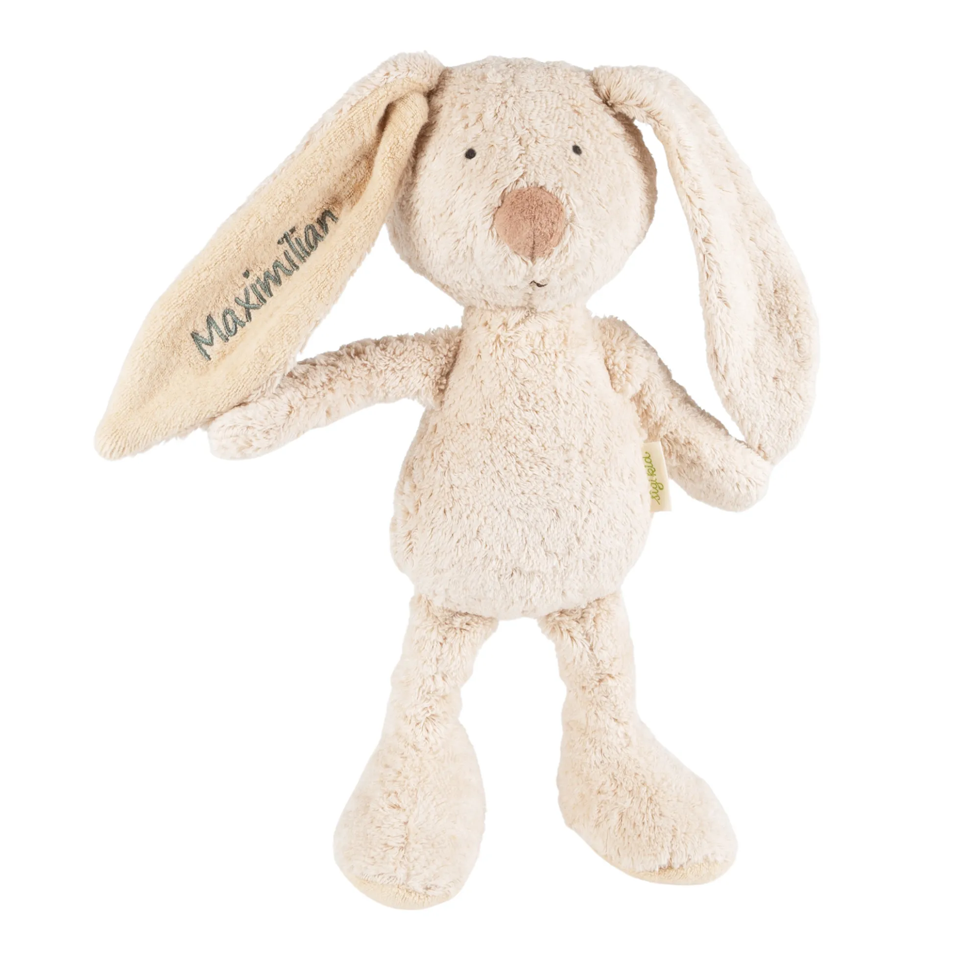Kuscheltier Hase mit Namens-Stickerei, Bio-Baumwolle & Schurwolle, Pure Collection