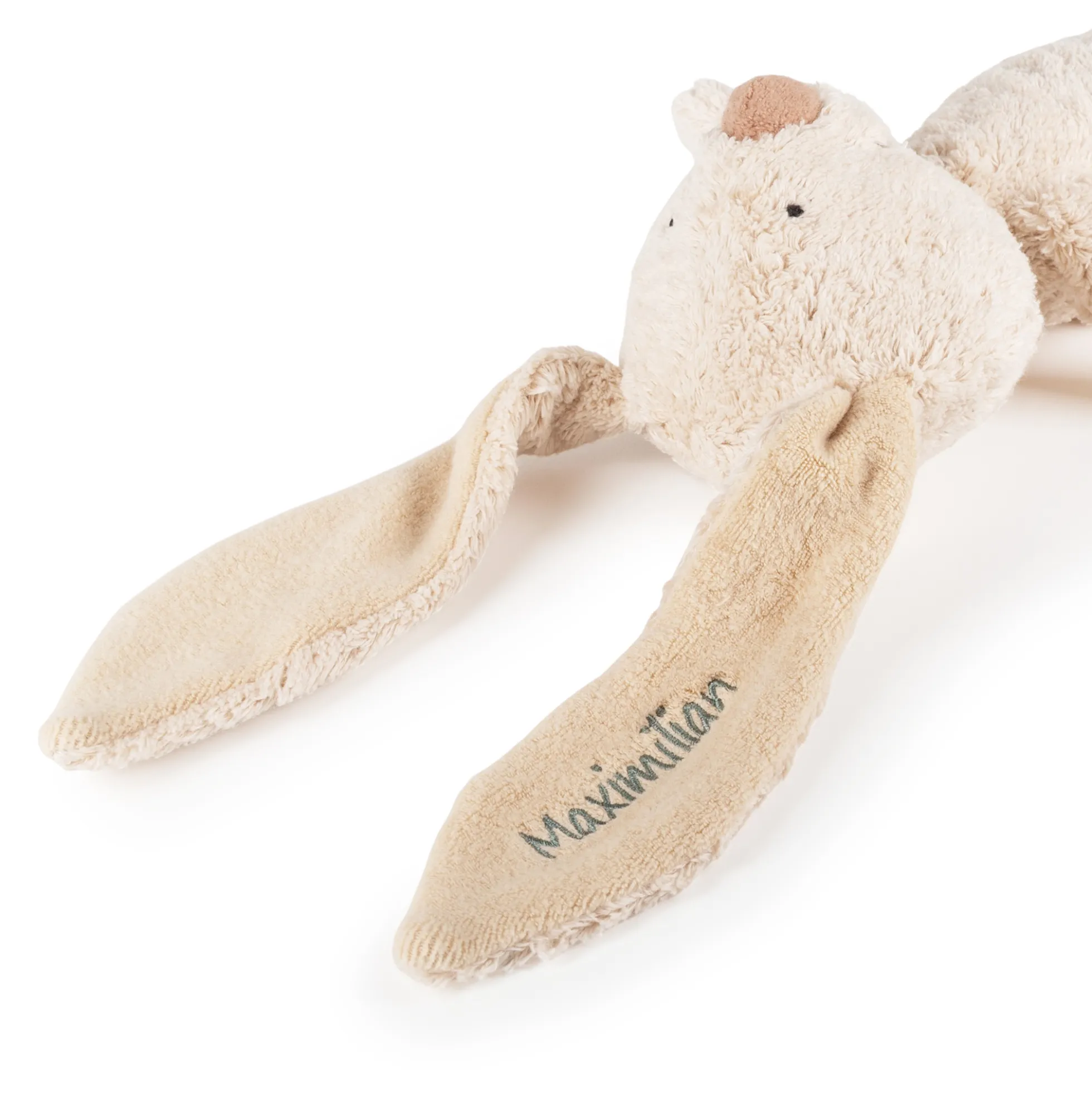 Kuscheltier Hase mit Namens-Stickerei, Bio-Baumwolle & Schurwolle, Pure Collection