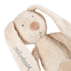 Kuscheltier Hase mit Namens-Stickerei, Bio-Baumwolle & Schurwolle, Pure Collection
