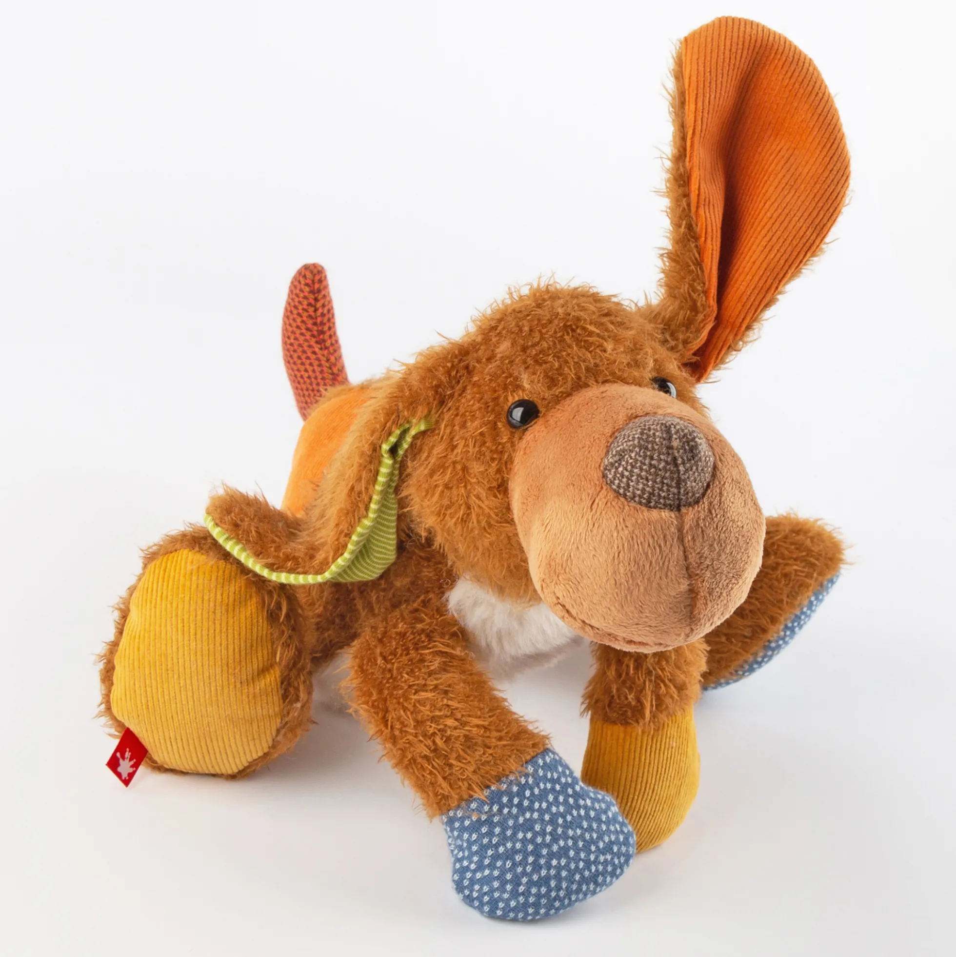 Kuscheltier Hund liegend, Patchwork Sweety