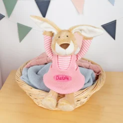 Kuscheltier Namensspielfigur Hase rosa