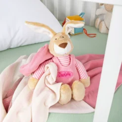 Kuscheltier Namensspielfigur Hase rosa
