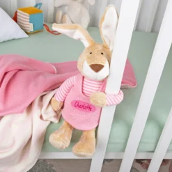 Kuscheltier Namensspielfigur Hase rosa