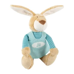 Kuscheltier Namensspielfigur Hase türkis