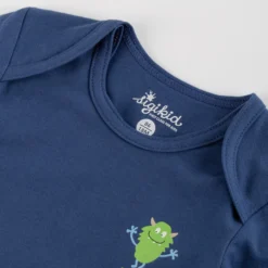 Langarm Baby Body Monster, blau
