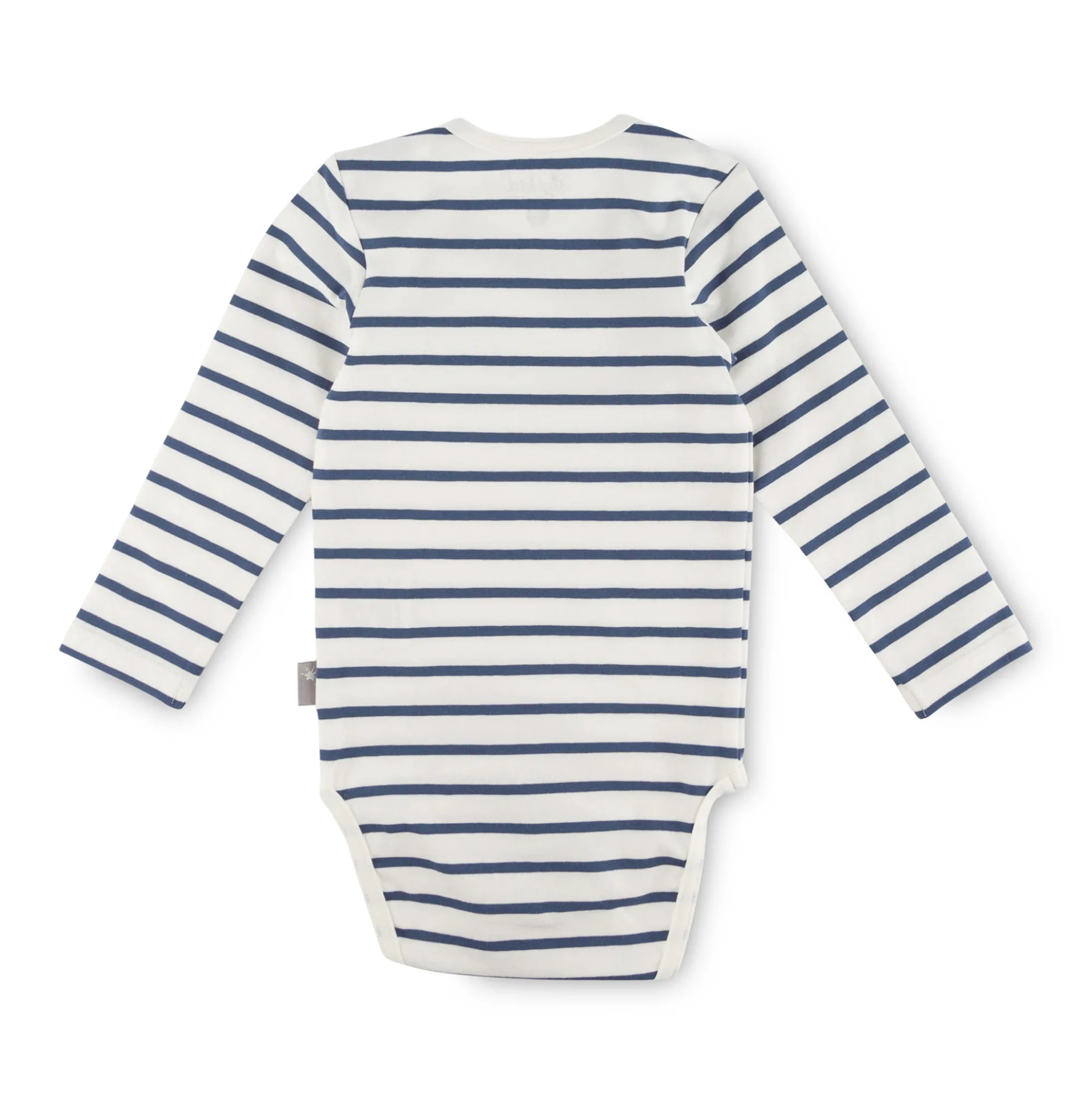 Langarm Baby Body Monster, blau geringelt