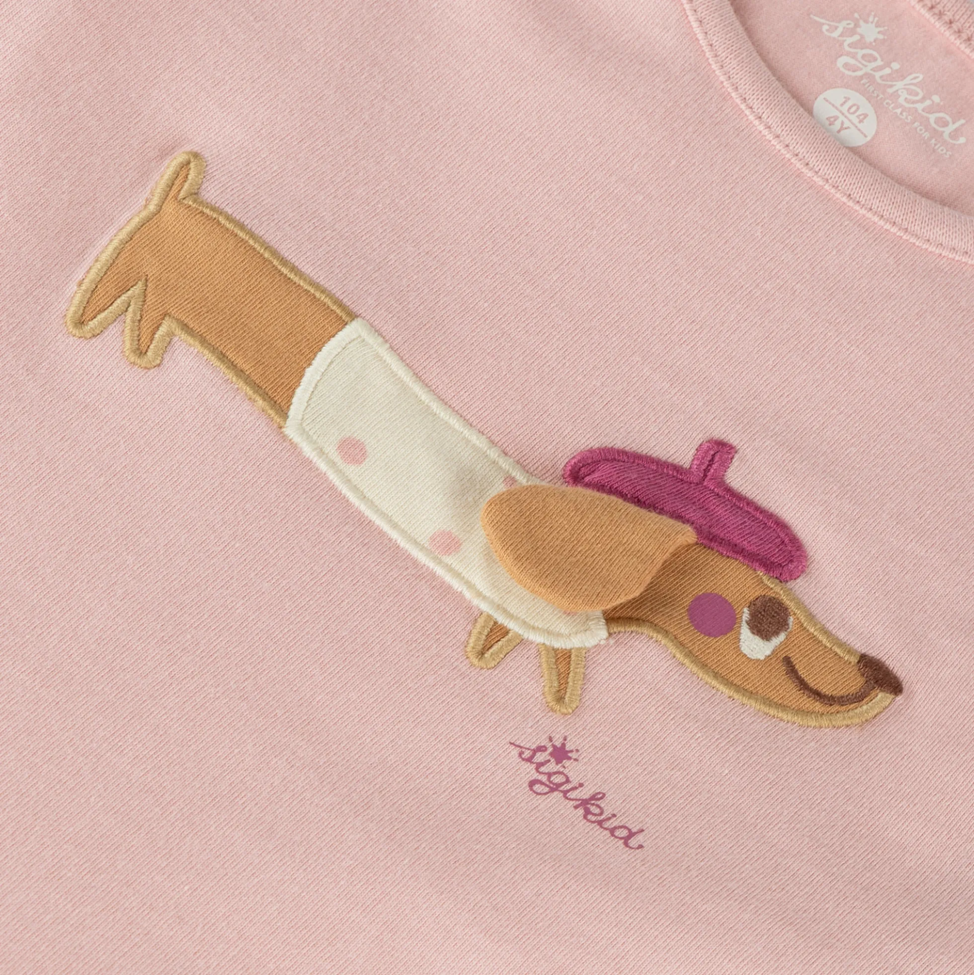 Langärmeliges Kinderkleid hellrosa, Petit Croissant