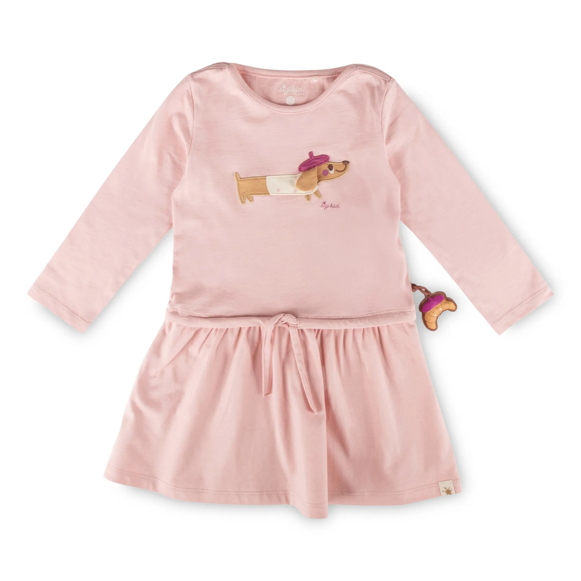 Langärmeliges Kinderkleid hellrosa, Petit Croissant