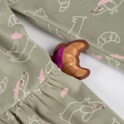 Langärmeliges Stufenkleid, Alloverprint Petit Croissant