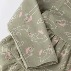 Langärmeliges Stufenkleid, Alloverprint Petit Croissant