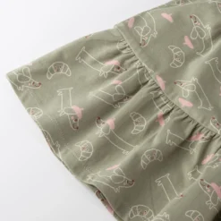 Langärmeliges Stufenkleid, Alloverprint Petit Croissant