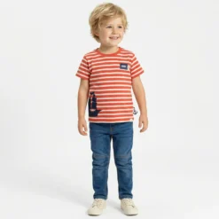 Lässige Kinderjeans mit Dehnbund und Bändchen