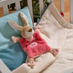 Namensschnuffeltuch Hase rosa