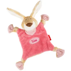 Namensschnuffeltuch Hase rosa