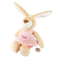 Namensspieluhr Hase rosa