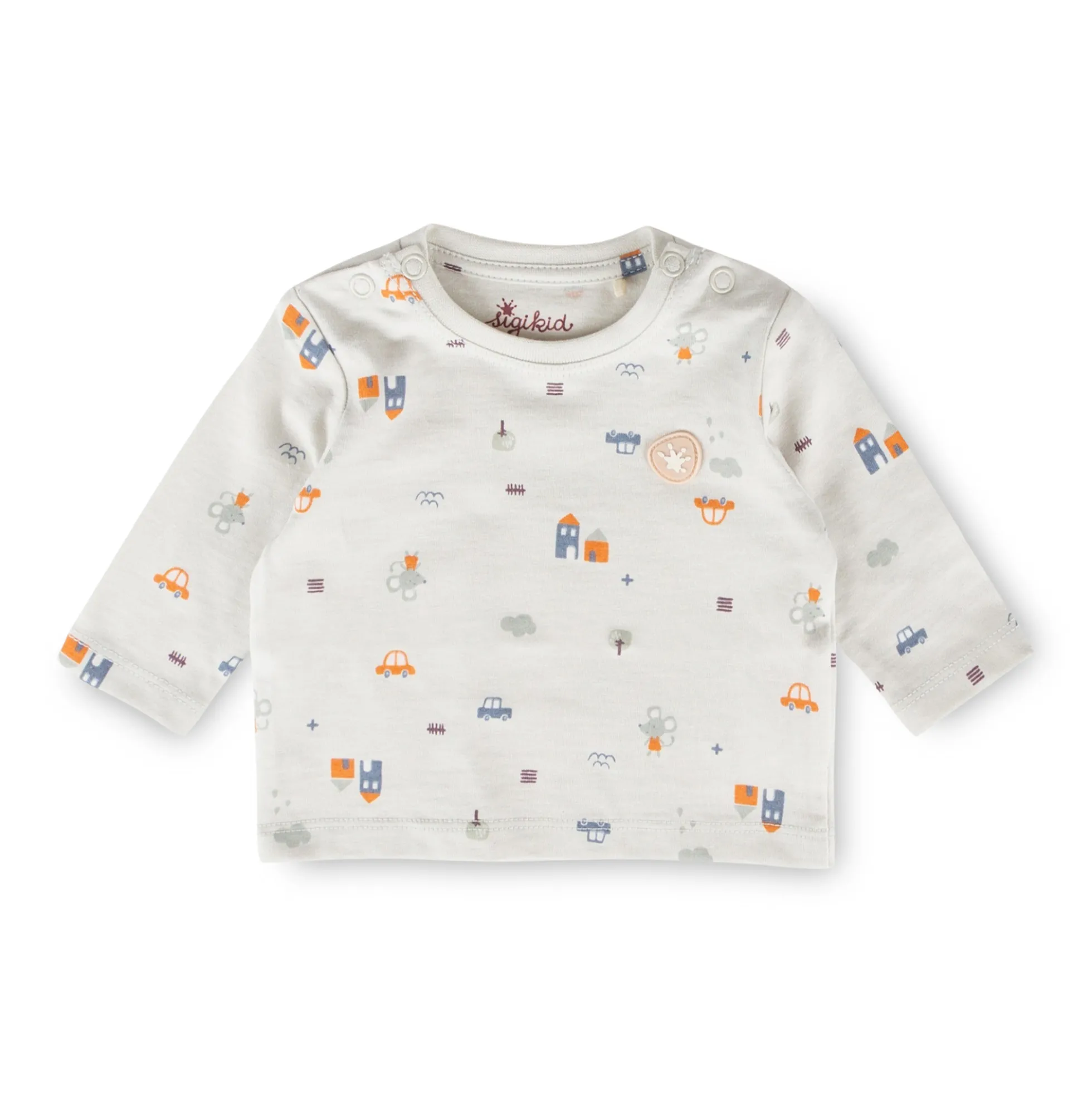 Newborn Baby Langarmshirt, Mini-Print