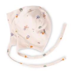 Newborn Baby Mütze mit Bindebändchen, zartrosa