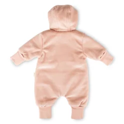 Newborn Baby Nickioverall mit Klappbündchen, wattiert, rosa