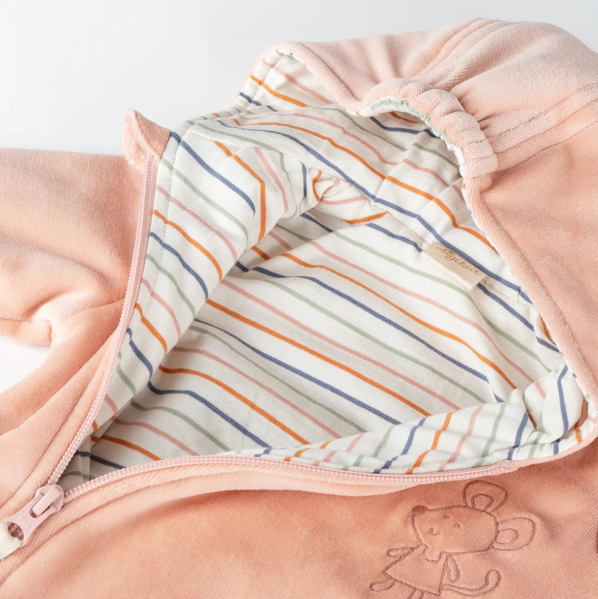 Newborn Baby Nickioverall mit Klappbündchen, wattiert, rosa