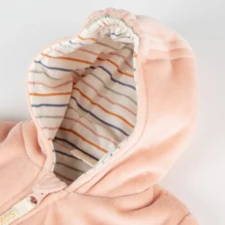 Newborn Baby Nickioverall mit Klappbündchen, wattiert, rosa