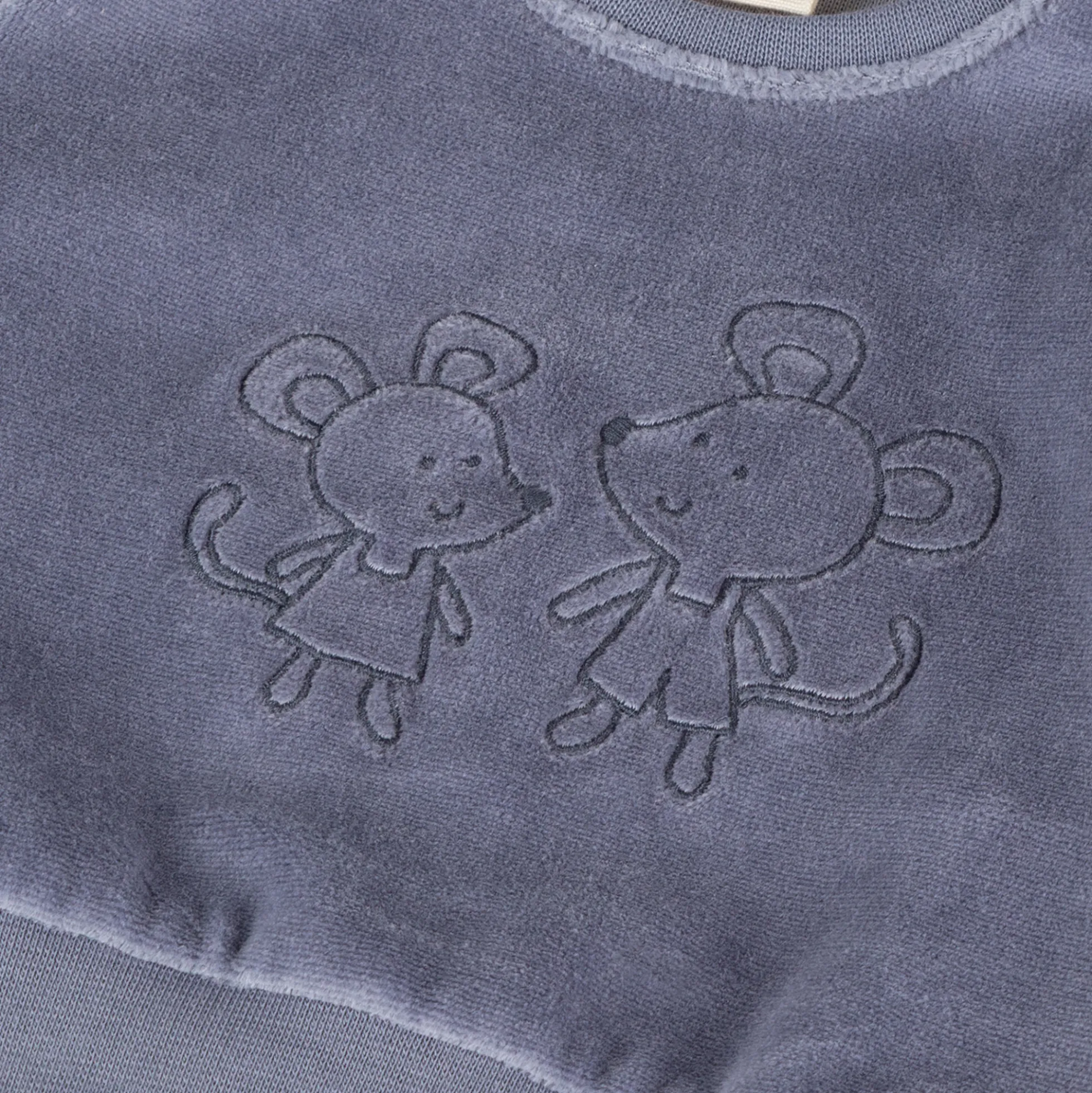Newborn Baby Nickishirt Mäuschen, blau