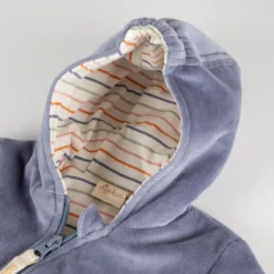 Newborn Babyoverall Nicki Velour, wattiert, blau