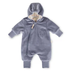 Newborn Babyoverall Nicki Velour, wattiert, blau