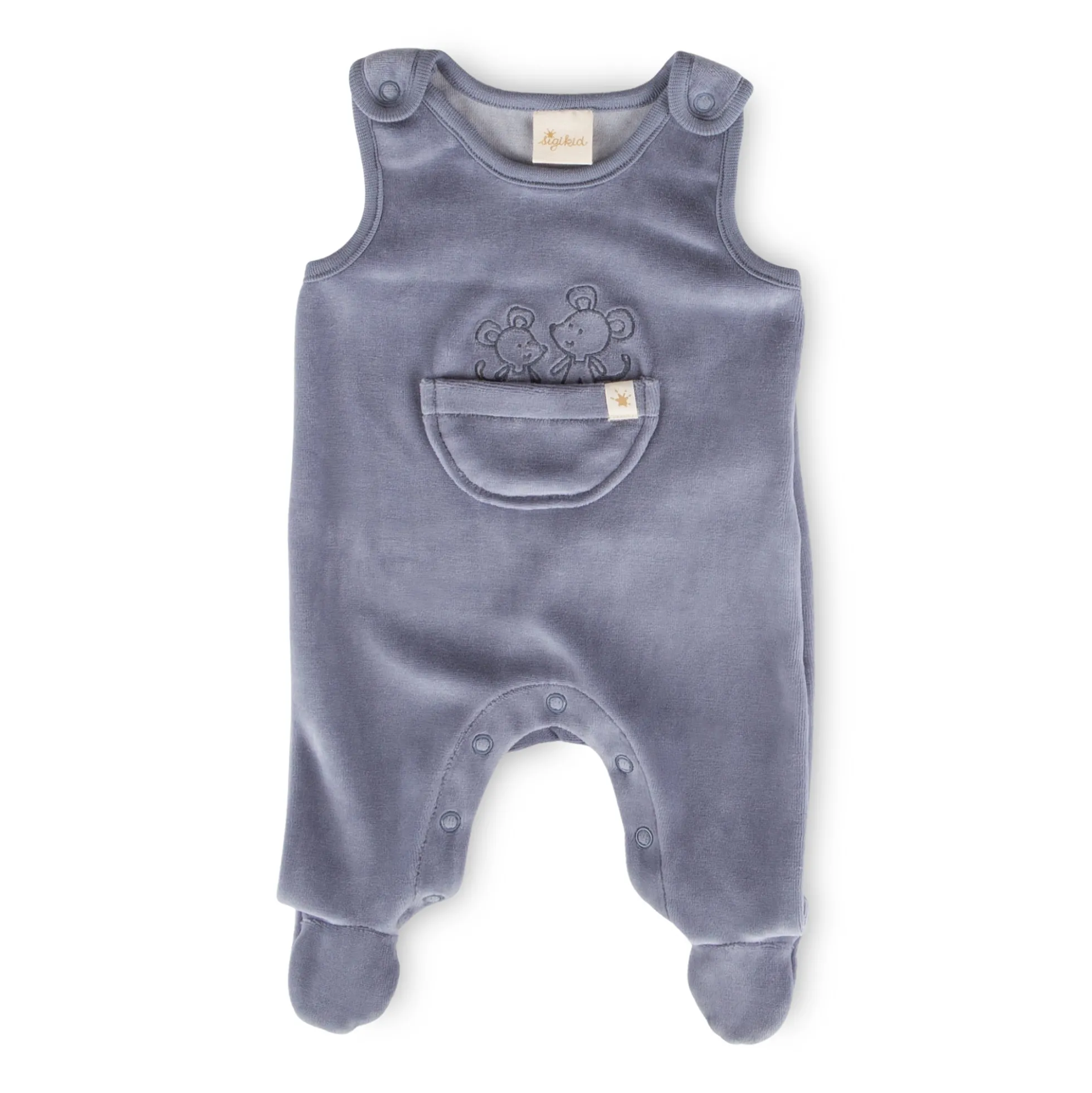 Newborn Babystrampler Nicki Velour, blau