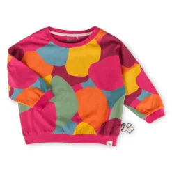 Oversized Kinder Langarmshirt, bunt bedruckt