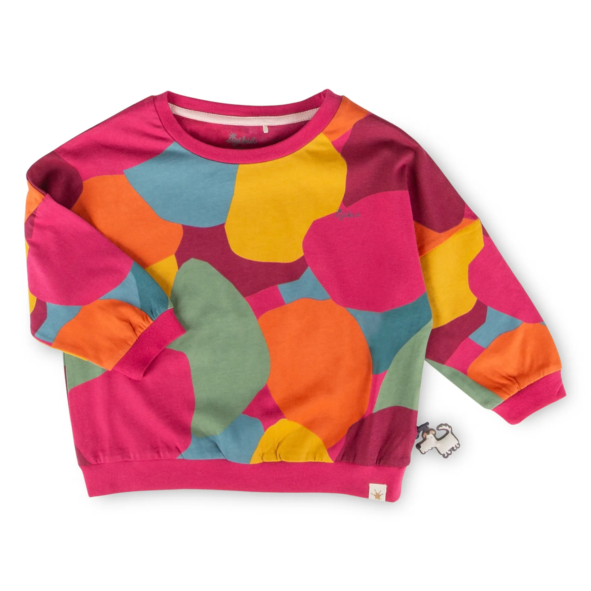 Oversized Kinder Langarmshirt, bunt bedruckt