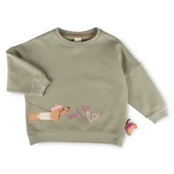 Oversized Kinder Sweatshirt grün, Petit Croissant