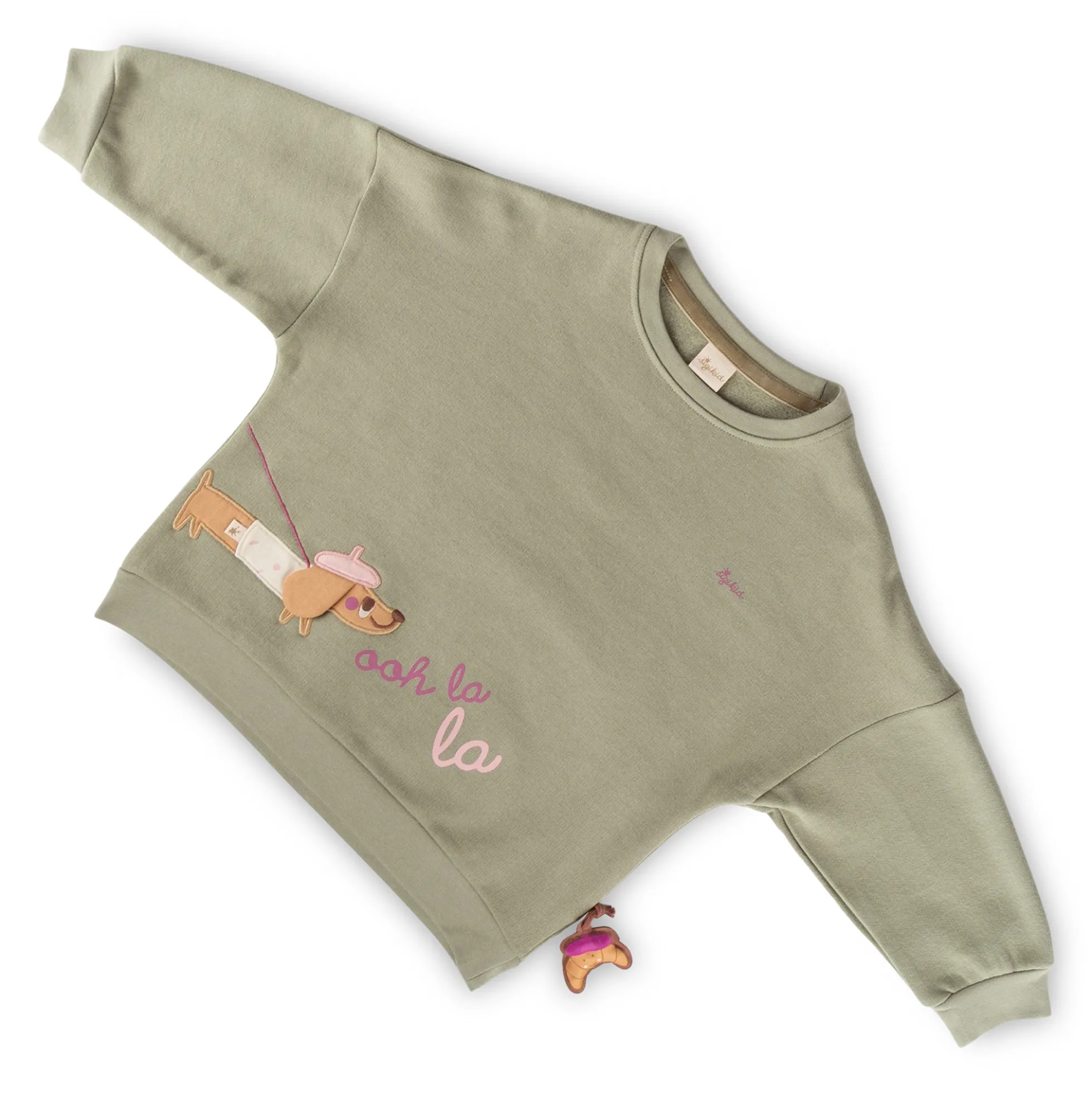 Oversized Kinder Sweatshirt grün, Petit Croissant