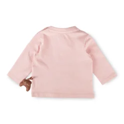 Rosa Baby Langarmshirt Hund, Petit Croissant