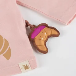 Rosa Baby Langarmshirt Hund, Petit Croissant