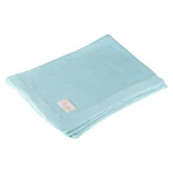 Strick Babydecke, hellblau