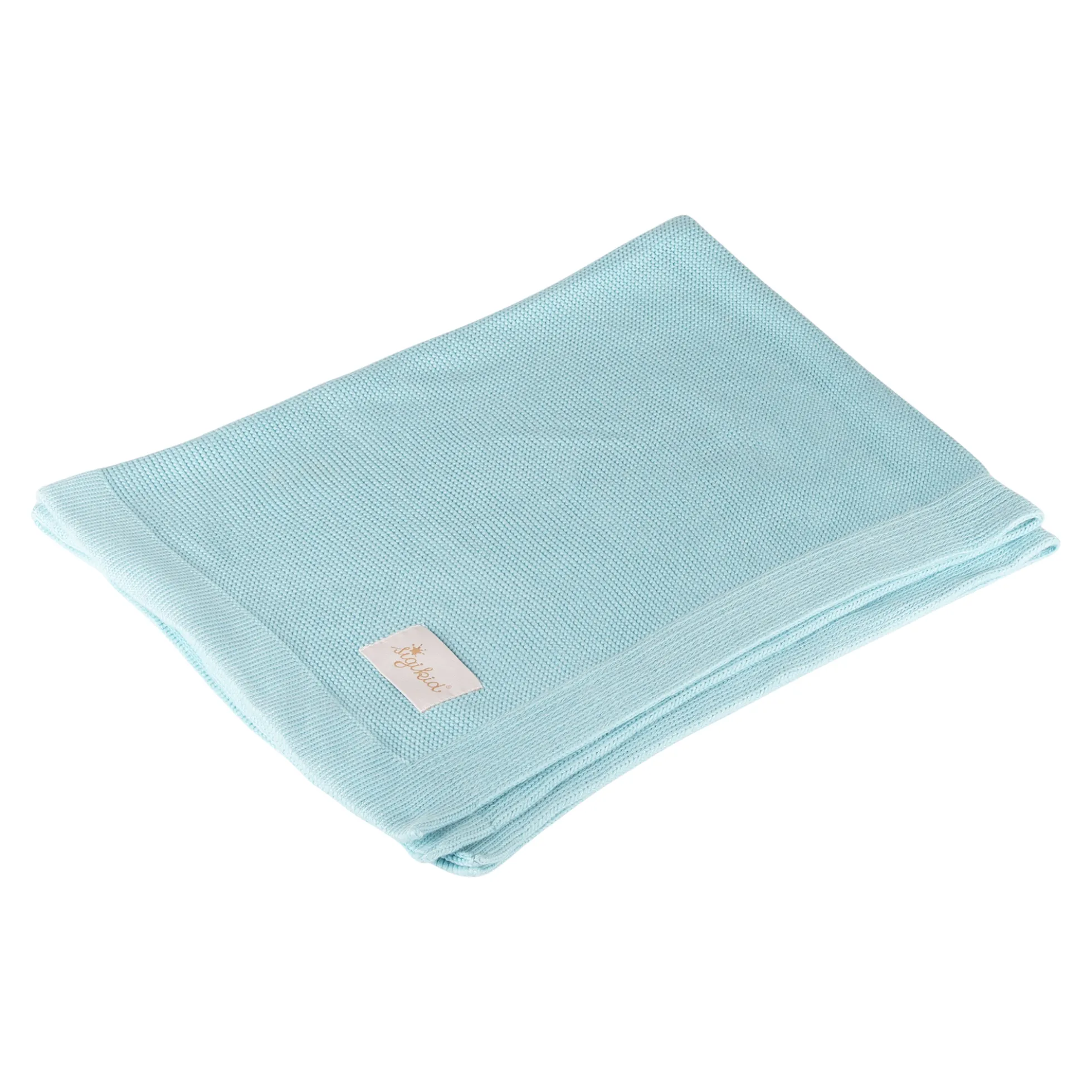 Strick Babydecke, hellblau