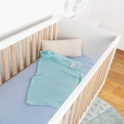 Strick Babydecke, hellblau