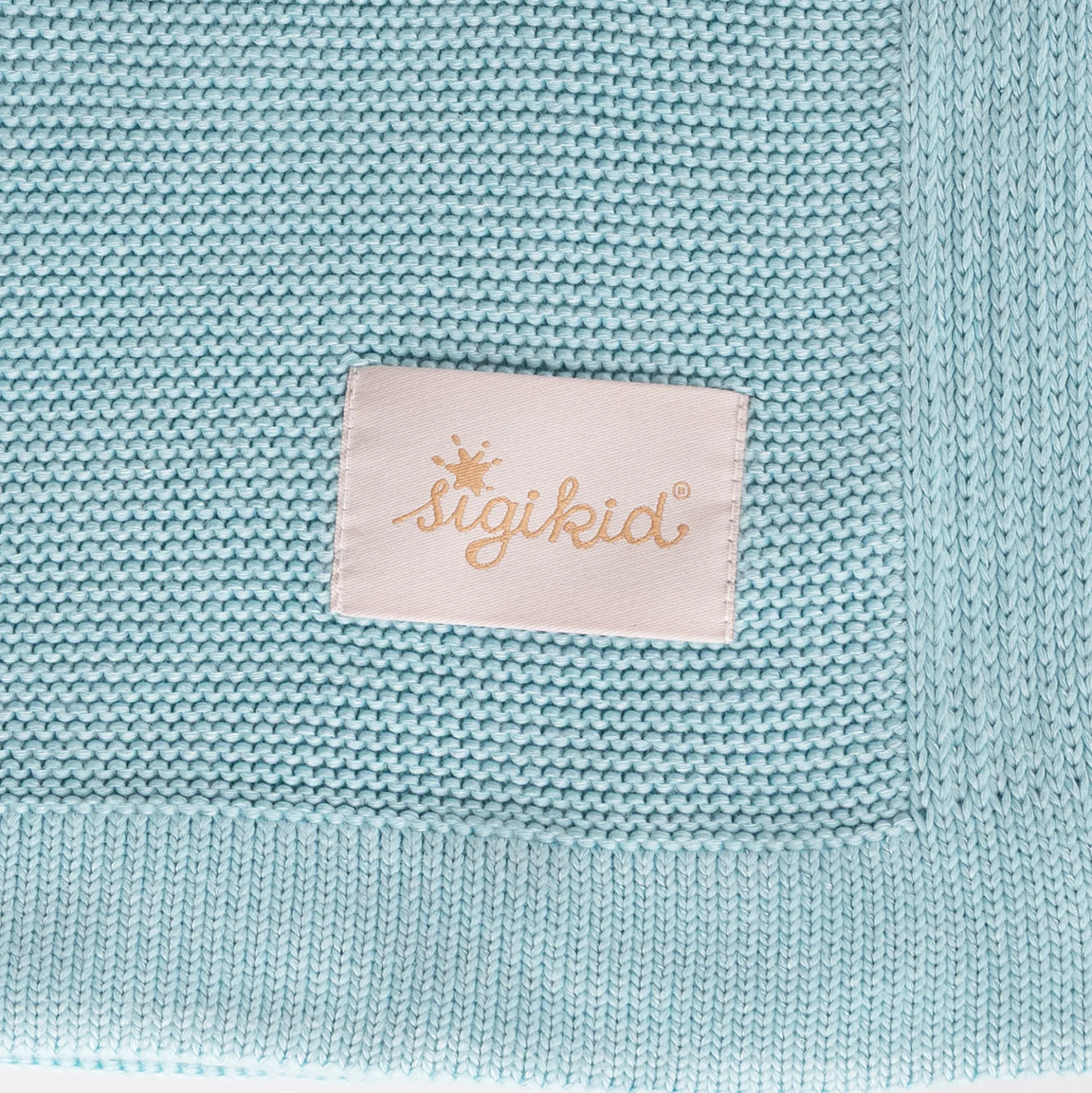 Strick Babydecke, hellblau