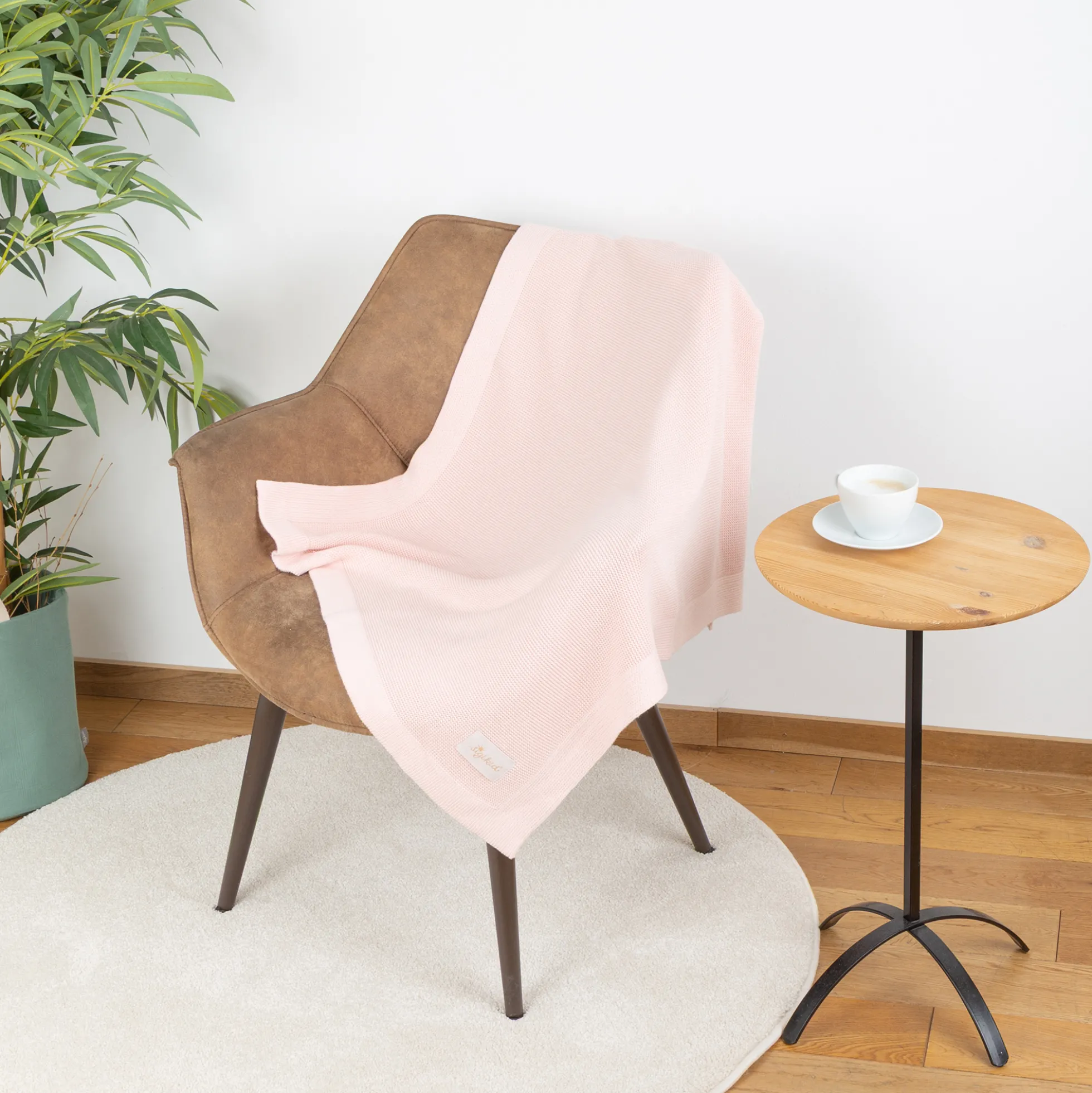 Strick Babydecke, rosa